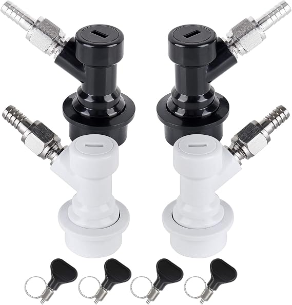 MRbrew 2 Pairs Ball Lock Disconnect Set, 5/16''Gas 1/4''Liquid Barb Fitting