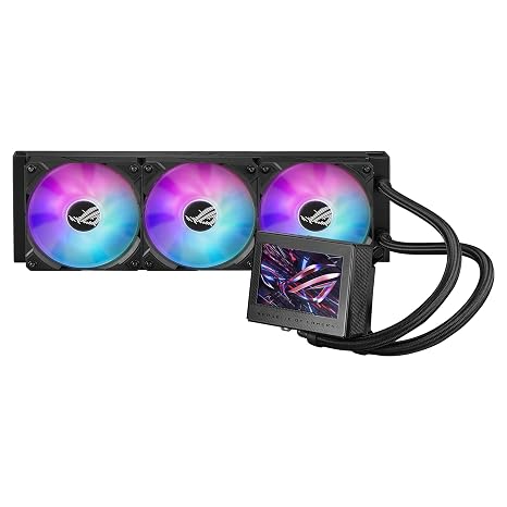 ASUS ROG Ryujin III 360 ARGB All-in-one Liquid CPU Cooler with 360mm Radiator. Asetek 8th gen Pump, 3X Magnetic 120mm ARGB Fans (Daisy Chain Design), 3.5 LCD Display,
