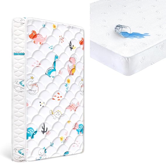 Letmxiu Crib Mattress + Waterproof Crib Mattress Protector Sheets Fitted