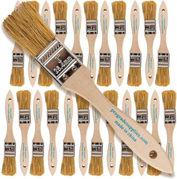 Pro Grade - Chip Paint Brushes - 24 Ea 1 Inch Chip Paint Brush Light Brown