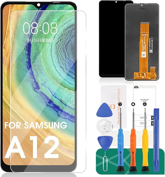for Samsung Galaxy A12 Screen Replacement for Samsung A12 LCD Screen Replacement A125 LCD Display A125F Touch Digitizer with SM-A125F/DS,SM-A125M,SM-A125U Assembly Repair Parts Kits(Black No Frame)