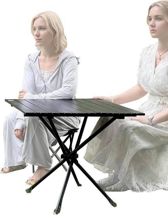 HASIKA Folding Camping Table, Heavy-Duty Carbon Steel