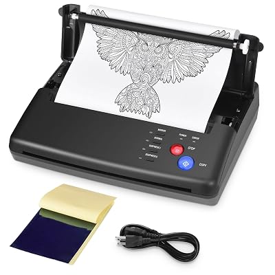 Suteck Tattoo Printer Machine Tattoo Transfer Stencil Machine with 40 Pcs Tattoo Transfer Paper