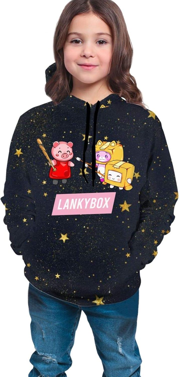 578 Fox-Y Lankyb-Ox Kids Hoodie All Season Sweater Pullover Sweatshirt Teen Boy Girl Hooded 10-12 Years