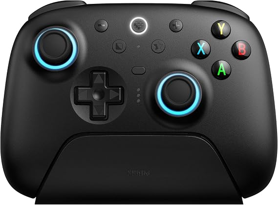 8Bitdo Ultimate 2 Wireless Controller for Windows & Android, Gaming Controller with TMR Joysticks, Switchable Hall Effect/Tactile Triggers, Motion Control, RGB Fire Ring, 8Speed Wireless Tech, Black