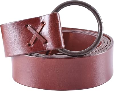 Battle-Merchant Medieval Leather Ring Belt Cross-Lacing 75 Long Viking Renaissance Belt Brown or Black