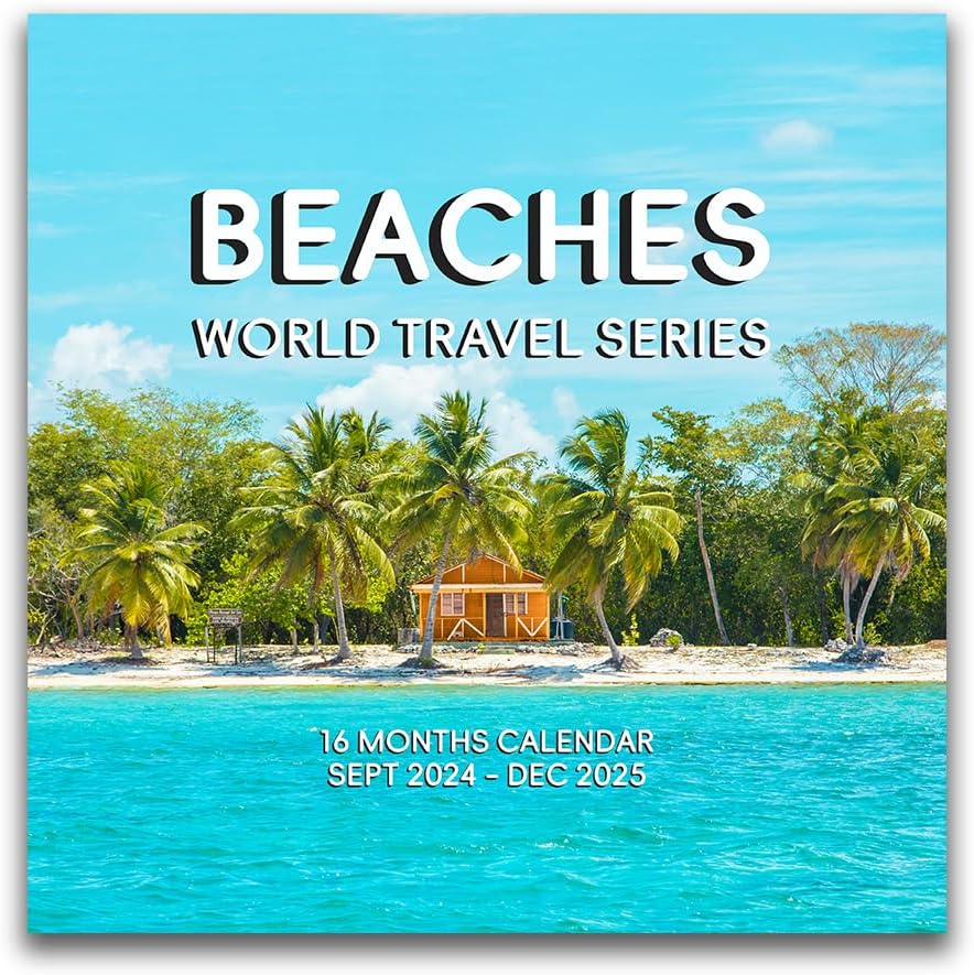 Beach Calendar 2024-2025, 16 Months Wall Calendar 2024-2025 Monthly Calendar, 12 X 24 Opened Page Thick & Sturdy Paper for Organizing & Planning, Gifts for National Park Lovers Beach, 12x12