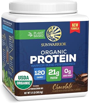 Sunwarrior Organic Chocolate Warrior Blend Performance Protein, 17.76 OZ
