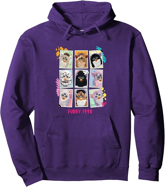Furby 1998 Doo Ay Vintage Pictures Collage Pullover Hoodie