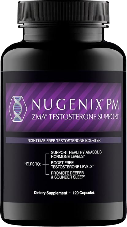 Nugenix PM ZMA - Nighttime Free Testosterone Booster for Men, 120ct
