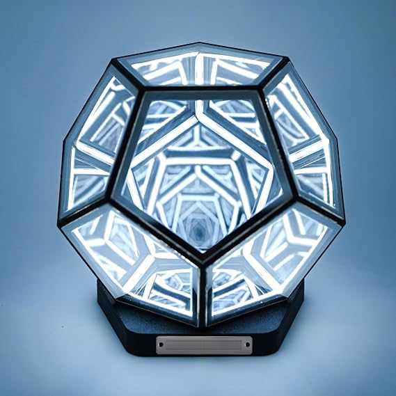 Infinite Space Abyss Lamp, Desk Infinity Mirror Light, Dodecahedron Abyss Light, Touch Dimmable, for Gaming Setup Futuristic Room Décor