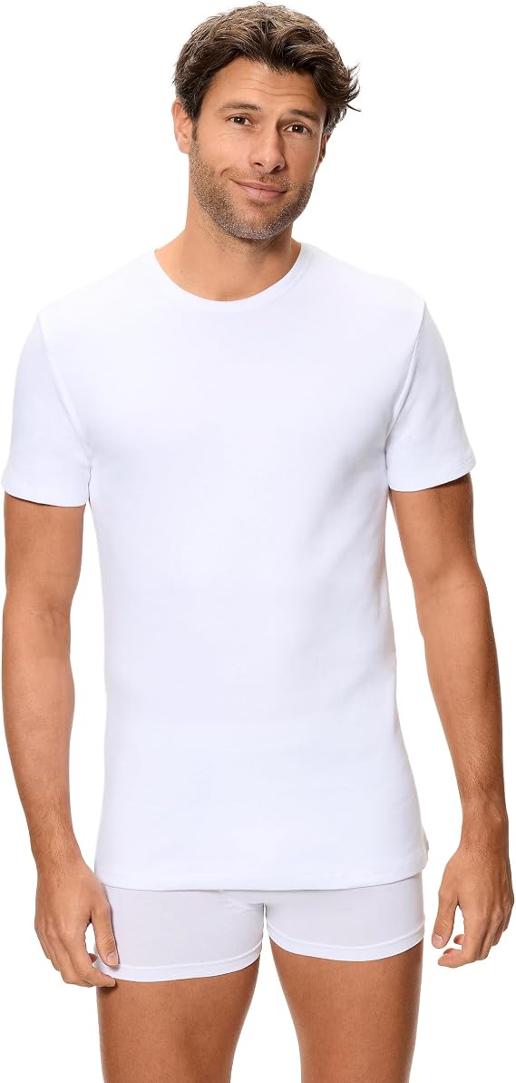 Abanderado - Mens Thermal T Shirts Crew Neck Short Sleeve 100% Cotton - Blanco, 52/L