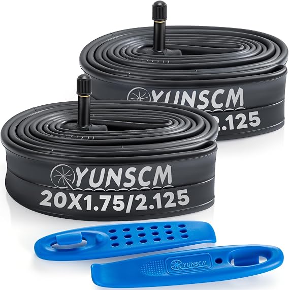20" Bike Tube 20x1.75 20x1.95 20x2.0 20x2.10 20x2.125 Premium Butyl 20 Inch Inner Tube Compatible with Kids, BMX, Cruiser, Mountain Bike Schrader Valve AV32MM