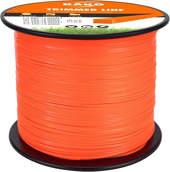 KAKO 095 Trimmer Line, Weed Eater String .095, Weed Wacker String .095, Square String Trimmer Line .095 Inch-780 Ft-3 Lb, Commercial Nylon Weed Eater Line .095 Fits Most String Trimmers(Square)