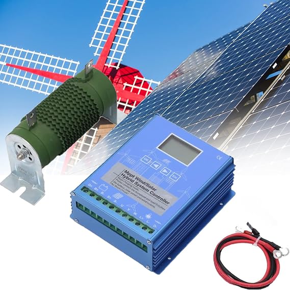 Solar Wind Mppt Charge Controller, 12v/24v/48v Auto Switch Regulator Mppt Wind Solar Hybrid Boost Controller for Wind Turbine Generator Charger Battery,Home Use Small,8000W-24V