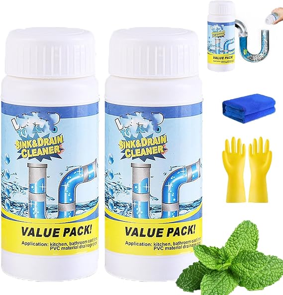 Sink and Drain Cleaner, Drain Cleaner, DrainCleaner, DrainCleaner, High Speed DrainCleaner Foaming Powder, Powerful Dense Foam Cleaner Powder (2)