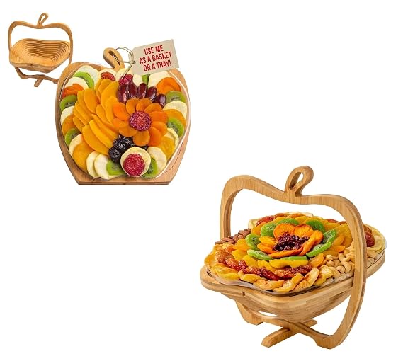 BONNIE AND POP - Ultimate Dried Fruit Gift with Foldable Wooden Fruit Bowl