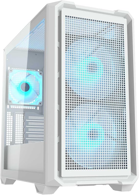 COUGAR MX600 Mini Tower RGB Case Series, Twin 160mm Fans, Supporting 380mm Graphics Card, Expanded Fan Capacity of 10, Top 360mm Water Cooling Option, Reverse Connector Motherboards (White)