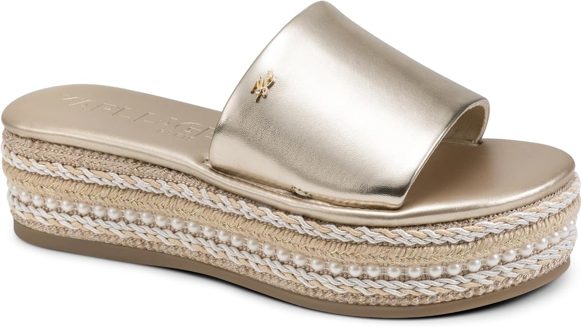 KARL LAGERFELD womens Keswick Platform Espadrille Sandal