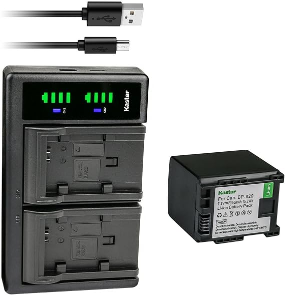 Kastar 1-Pack Battery and LTD2 USB Charger Compatible with Canon BP-820 BP820, BP-828 Battery, Canon CG-800 CG800 Charger, Canon XF400, XF405, XA10, XA11, XA15, XA20, XA25, XA30, XA35, XA40 Cameras