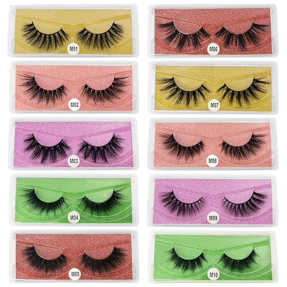 Wholesale Eyelashes 10/20/30/40/50/100 Pairs Faux 3D Mink Lashes Natural False Eyelashes Makeup Cilios Thick Mink Eyelashes In (mix 10pair)