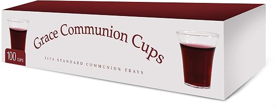 Grace Communion Cups - Plastic Disposable Fits Communion Trays - 100 Pack