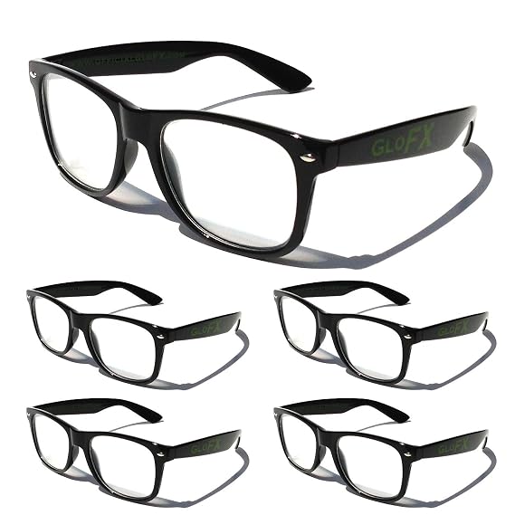 GloFX Ultimate Diffraction Glasses Black (5 Pack)