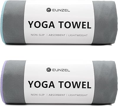 Eunzel Hot Yoga Towel Non-Slip Yoga Mat Towel Ultra-Absorbent Microfiber Towel for Hot Yoga, Pilates,Bikram and Workout 26.5x 72