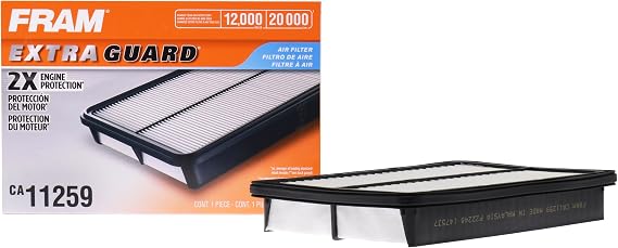 FRAM Extra Guard CA11259 Replacement Engine Air Filter for Select Mazda (2.0L & 2.5L) Models, Provides Up to 12 Months or 12,000 Miles Filter Protection