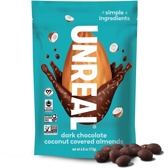 UNREAL Dark Chocolate Coconut Covered Almond, 4 OZ