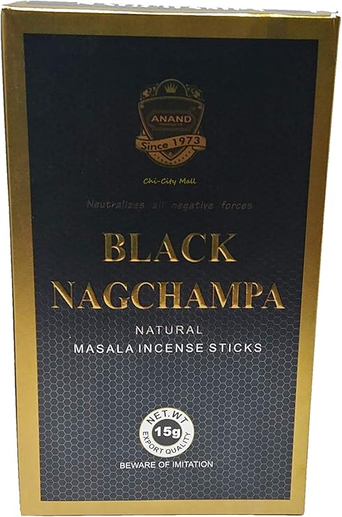 Black Nag Champa Natural Masala Incense Sticks Wholesale Pack |12 Boxes x 15 Grams = 180g | Nagchampa Negro | Exclusively Made in India | Export Quality | Beware of Imitation |