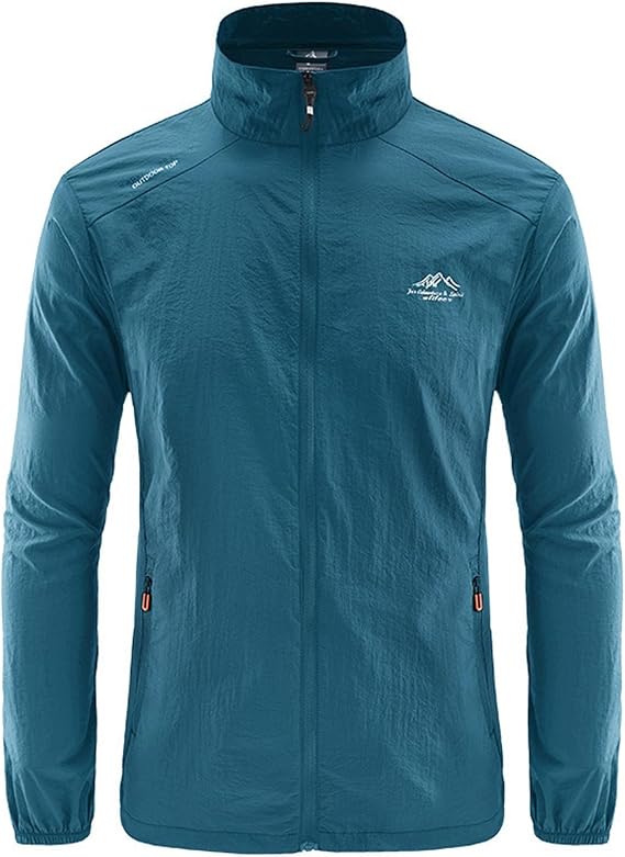 Sun Shirts Men UPF 50+ Uv Protection Long Sleeve Jackets Casual Stand Collar Full Zip Shirt Quick Dry Outdoor Jacket