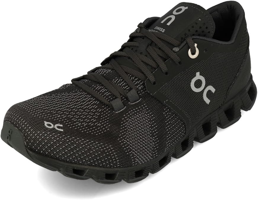 On-Running Womens Cloud X Black/Asphalt Running Shoe - 8