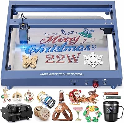 TD6 22W Laser Engraver Adjustable Air Assist,120W Laser Cutting and Engraving Machine, DIY Carving Tool for MetalGlassWood Carving, 15.75 x15.75