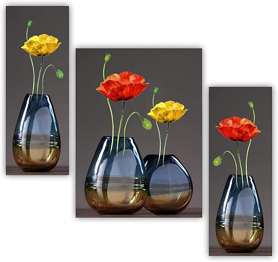 SAF paintings 6 mm MDF UV Textured Multi Effect Floral Paintings Frame (color1)