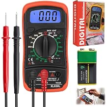 Digital Multimeter, Voltmeter Battery Multi Tester AC DC Volt OHM Amp, Current Meter with LCD Display Backlight for Household Electrical Testing and Car Circuit Diagnosis