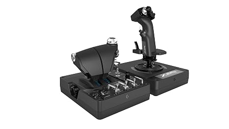 Logitech G X56 H.O.T.A.S. Throttle & stick controller for space simulations six degrees of freedom 4 spring options 189+ programmable commands RGB lighting 2x USB port PC Black