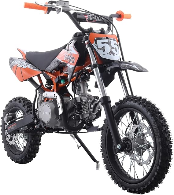 X-PRO Bolt 125cc Zongshen Engine Kids Dirt Bike Pit Bike Youth Dirt Pit Bike with 4-Speed Semi-Automatic Transmission, Big 14"/12" Tires!