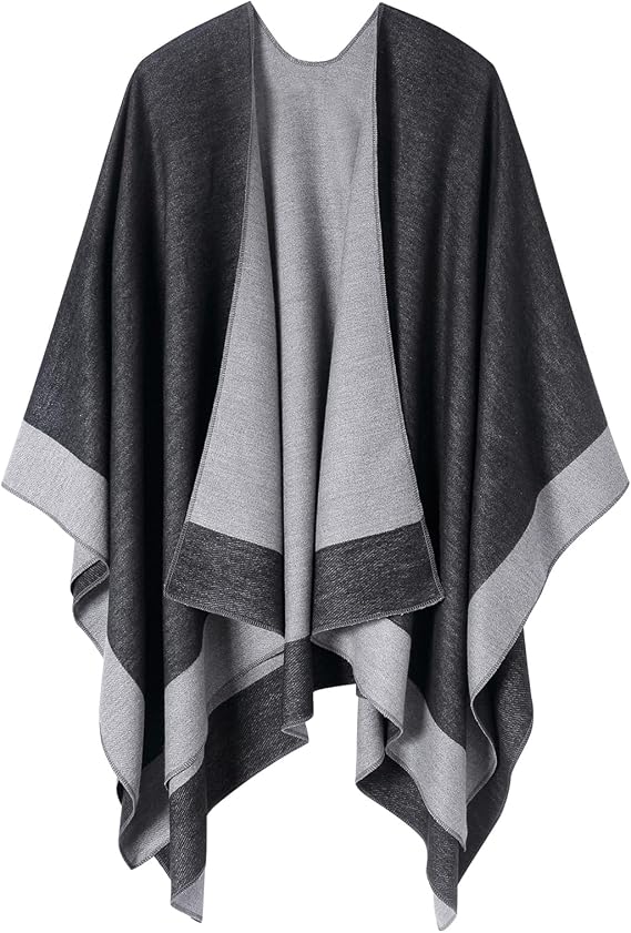 Women's Shawl Wrap Poncho Cape Cardigan Open Front Coat Shawl Wrap Scarf for Spring Fall Winter