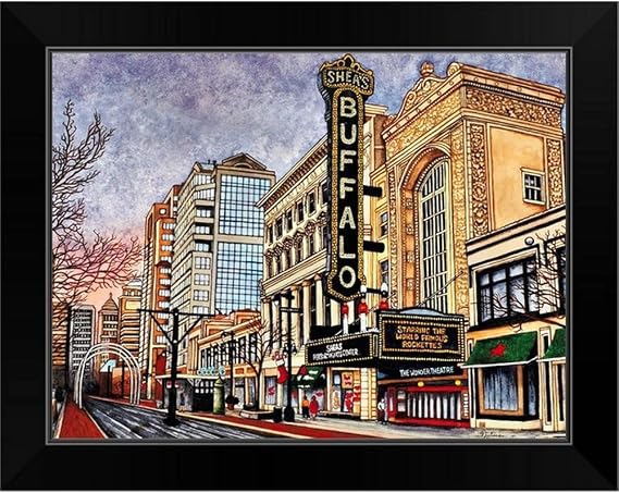 Shea's Buffalo, Buffalo NY Black Framed Art Print, Artwork