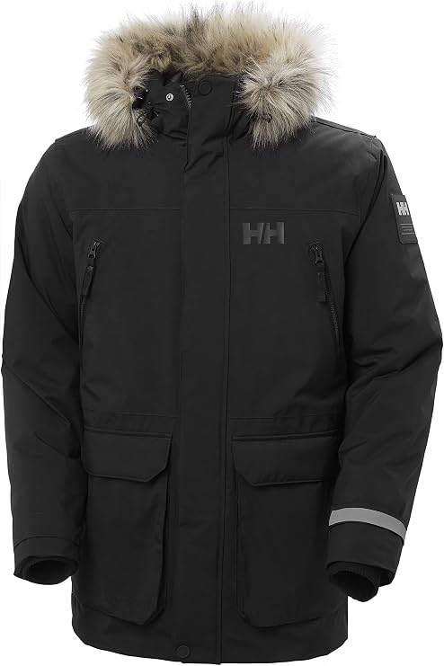 Helly Hansen Men's Winter Parka Yellow Anorak Straight Hood Coat