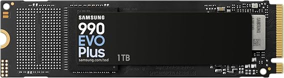 Samsung Built-in SSD 990 Evo Plus NVMe M.2 PCIe 4.0 x 4/5.0x2, 1 TB, Reading Speed up to 7150MB/s, Smart Turbo Write 2.0, Perfect for Gaming and Working, MZ-V9S1T0BW