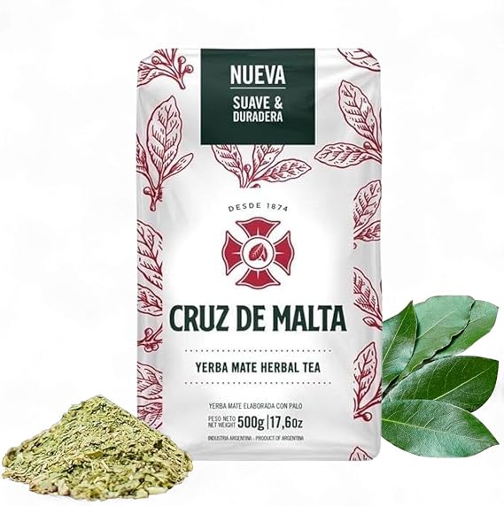 Cruz de Malta Yerba Mate Loose Leaf Tea USA Packaging 500 Gr -1.1 Lbs