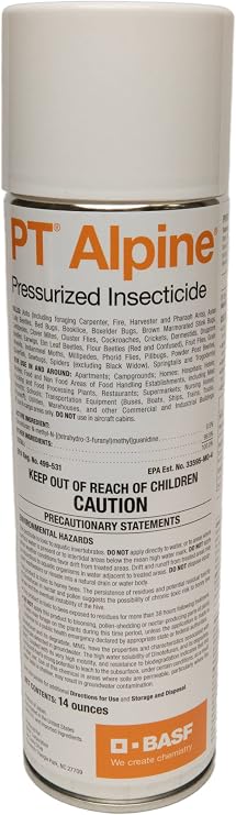 BASF PT Alpine Pressurized Insecticide Spray for Ants, Cockroaches, Bed Bugs, Non-Repellent for Crawling or Flying Insects, Ready to Use, 14 Ounce