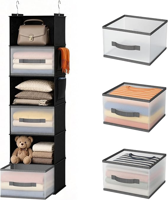 Hanging Closet Organizer, Black