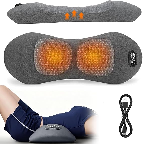 3 in 1 Back Therapy Massagers, with Heat, Vibration & Adjustable Traction | Back Massager, Electric Massager, Lower Bac k Support For Chair, Office, Sofa And Bed Pain Relief