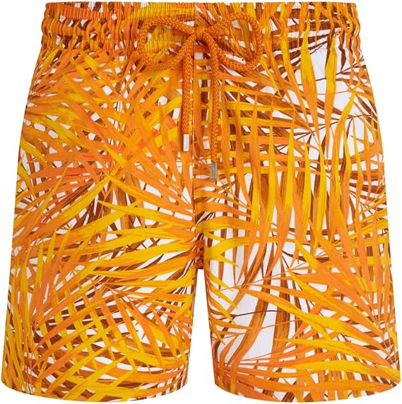 Men's Stretch Short Swim Trunks Palm Leaves