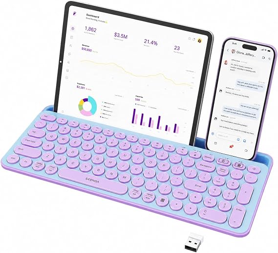 seenda CU-301 Bluetooth Keyboard for iPad,Blue&Purple