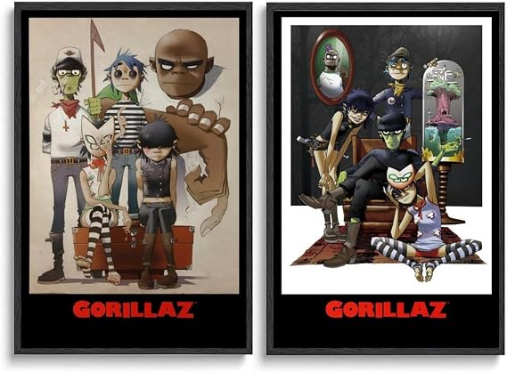 Generisch Gor-illaz Poster Music Cover Poster for Room Aesthetic Canvas Wall Art Bedroom Decor Poster 12 x 18 inches (30 x 45 cm) Pack of 2