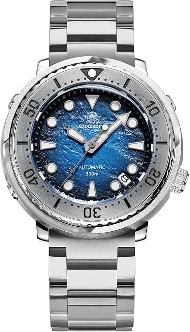ADDIESDIVE Automatic Wristwatch for Men, Diver Watch 200M/300M, Mechanical NH35a, Stainless Steel Bracelet MY-H3-2